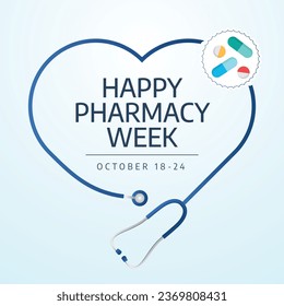 Flyers promoting Pharmacy Week or associated events may be made using vector pictures on the topic. design of a flyer, a celebration.