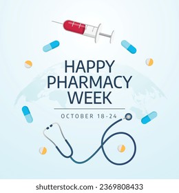 Flyers promoting Pharmacy Week or associated events may be made using vector pictures on the topic. design of a flyer, a celebration.