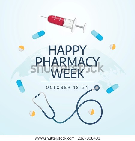 Flyers promoting Pharmacy Week or associated events may be made using vector pictures on the topic. design of a flyer, a celebration.