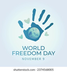 Flyers promoting World Freedom Day or associated events can utilize World Freedom Day-related vector graphics. design of a flyer, a celebration.