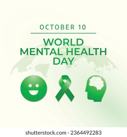 Los volantes que promueven el Día Mundial de la Salud Mental o eventos asociados pueden utilizar gráficos vectoriales relacionados con el Día Mundial de la Salud Mental. diseño de un volante, una celebración.