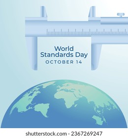 Flyers promoting World Standards Day or other events can utilize World Standards Day-related vector graphics. design of a flyer, a celebration.