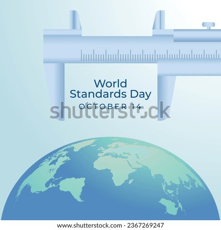 Flyers promoting World Standards Day or other events can utilize World Standards Day-related vector graphics. design of a flyer, a celebration.