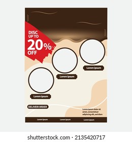 Flyers for restaurant businesses and other food and beverage industries are designed with attractive color combinations