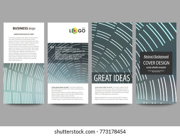 Flyers set, modern banners. Business templates. Cover design template, easy editable abstract vector layouts. Technology background in geometric style made from circles.