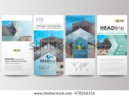 flyers set modern banners business templates stock vector royalty