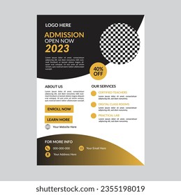 flyers for Studying, training, education, e-learning, courses, university, graduating. People studying at home, graduate caps and books.