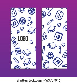 Flyers or Web banner with back to school pattern. Back to school branding background