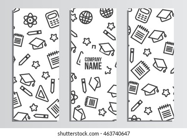 Flyers, Web banner. Back to school background. Branding template with back to school pattern