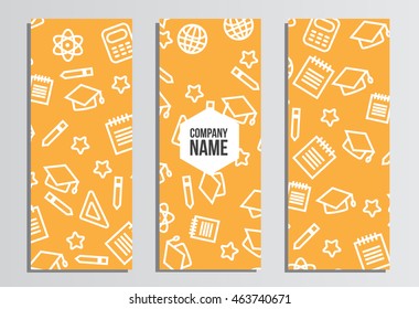 Flyers, Web banner. Back to school background. Branding template with back to school pattern