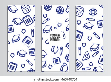 Flyers, Web banner. Back to school background. Branding template with back to school pattern