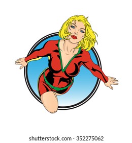 flying superwoman cartoon