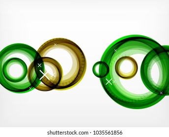 Flying abstract circles, vector geometric background, color air bubbles, web banner template, business or technology presentation background or elements, vector illustration