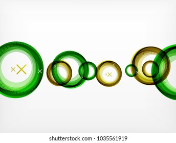 Flying abstract circles, vector geometric background, color air bubbles, web banner template, business or technology presentation background or elements, vector illustration