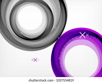 Flying abstract circles, vector geometric background, color air bubbles, web banner template, business or technology presentation background or elements, vector illustration