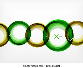 Flying abstract circles, vector geometric background, color air bubbles, web banner template, business or technology presentation background or elements, vector illustration
