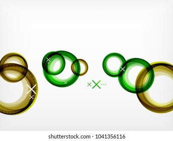 Flying abstract circles, vector geometric background, color air bubbles, web banner template, business or technology presentation background or elements, vector illustration