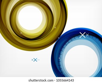 Flying abstract circles, vector geometric background, color air bubbles, web banner template, business or technology presentation background or elements, vector illustration
