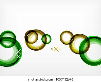 Flying abstract circles, vector geometric background, color air bubbles, web banner template, business or technology presentation background or elements, vector illustration