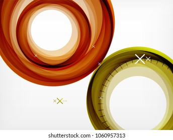 Flying abstract circles, vector geometric background, color air bubbles, web banner template, business or technology presentation background or elements, vector illustration