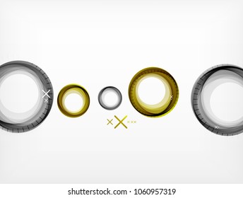 Flying abstract circles, vector geometric background, color air bubbles, web banner template, business or technology presentation background or elements, vector illustration