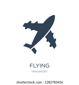 flying aeroplane top view icon vector on white background, flying aeroplane top view trendy filled icons from Transport collection, flying aeroplane top view vector illustration