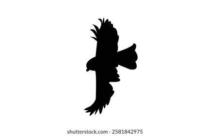 Flying African Blue Tit bird Silhouette Design  And Vector Illustration. 