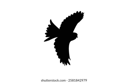 Flying African Blue Tit bird Silhouette Design  And Vector Illustration. 