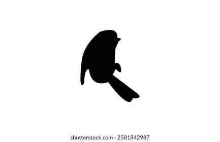 Flying African Blue Tit bird Silhouette Design  And Vector Illustration. 