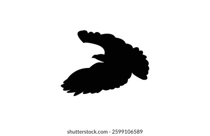 Flying African harrier hawk bird Silhouette Design  And Vector Illustration. 