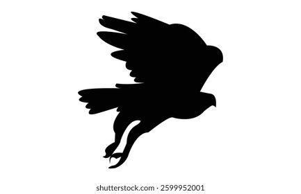Flying African hawk eagle bird Silhouette Design  And Vector Illustration. 