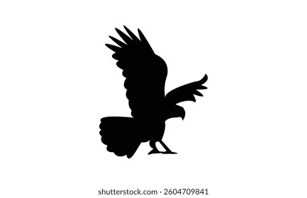Flying African marsh harrier bird Silhouette Design  And Vector Illustration. 