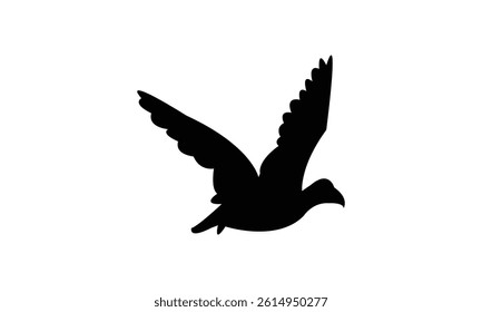 Flying African pygmy goose bird Silhouette Design  And Vector Illustration. 