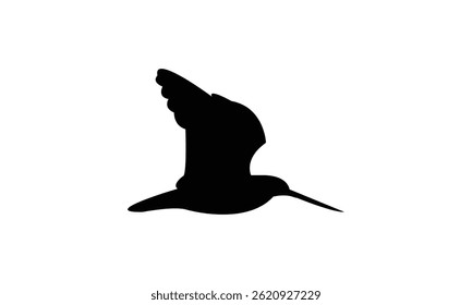 Flying African snipe bird Silhouette Design  And Vector Illustration. 