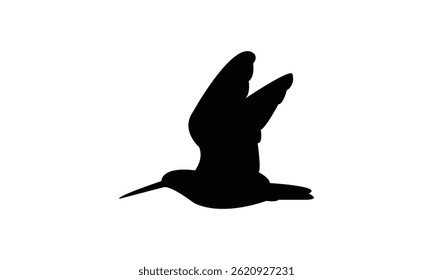 Flying African snipe bird Silhouette Design  And Vector Illustration. 