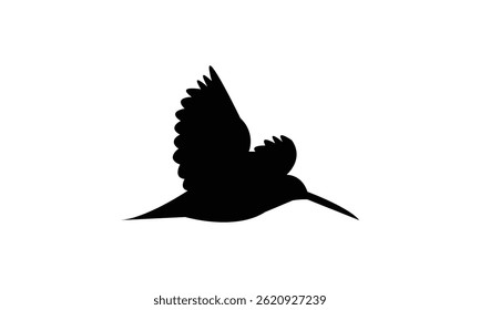 Flying African snipe bird Silhouette Design  And Vector Illustration. 