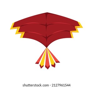 Cometa de aire volador. Juguete de viento vectorial para el pasatiempo activo y el entretenimiento. Objeto de caricatura de actividad de verano al aire libre