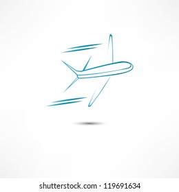 Flying airplane
