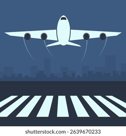 flying Airplane and the city