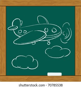 flying airplane and clouds