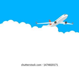 Flying Airplane Express Delivery Shipping  Concept. Vector Illustration EPS10