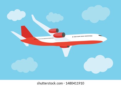 Flying airplane express delivery shipping  concept. Vector Illustration EPS10