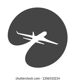 Flying airplane icon