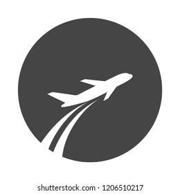 Flying airplane icon