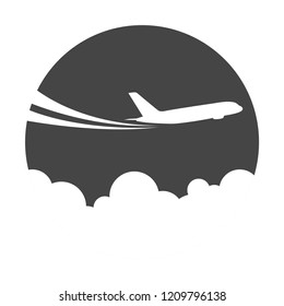 Flying airplane icon