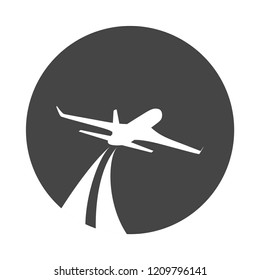 Flying airplane icon