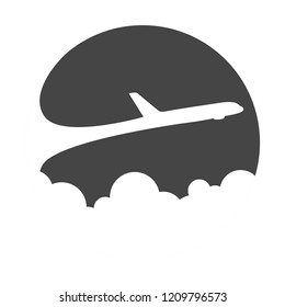 Flying airplane icon