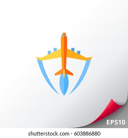 Flying up airplane icon