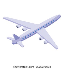 Flying airplane icon isometric vector. Travel plane air. Holiday sky