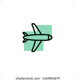Flying Airplane icon for mobile and web design.